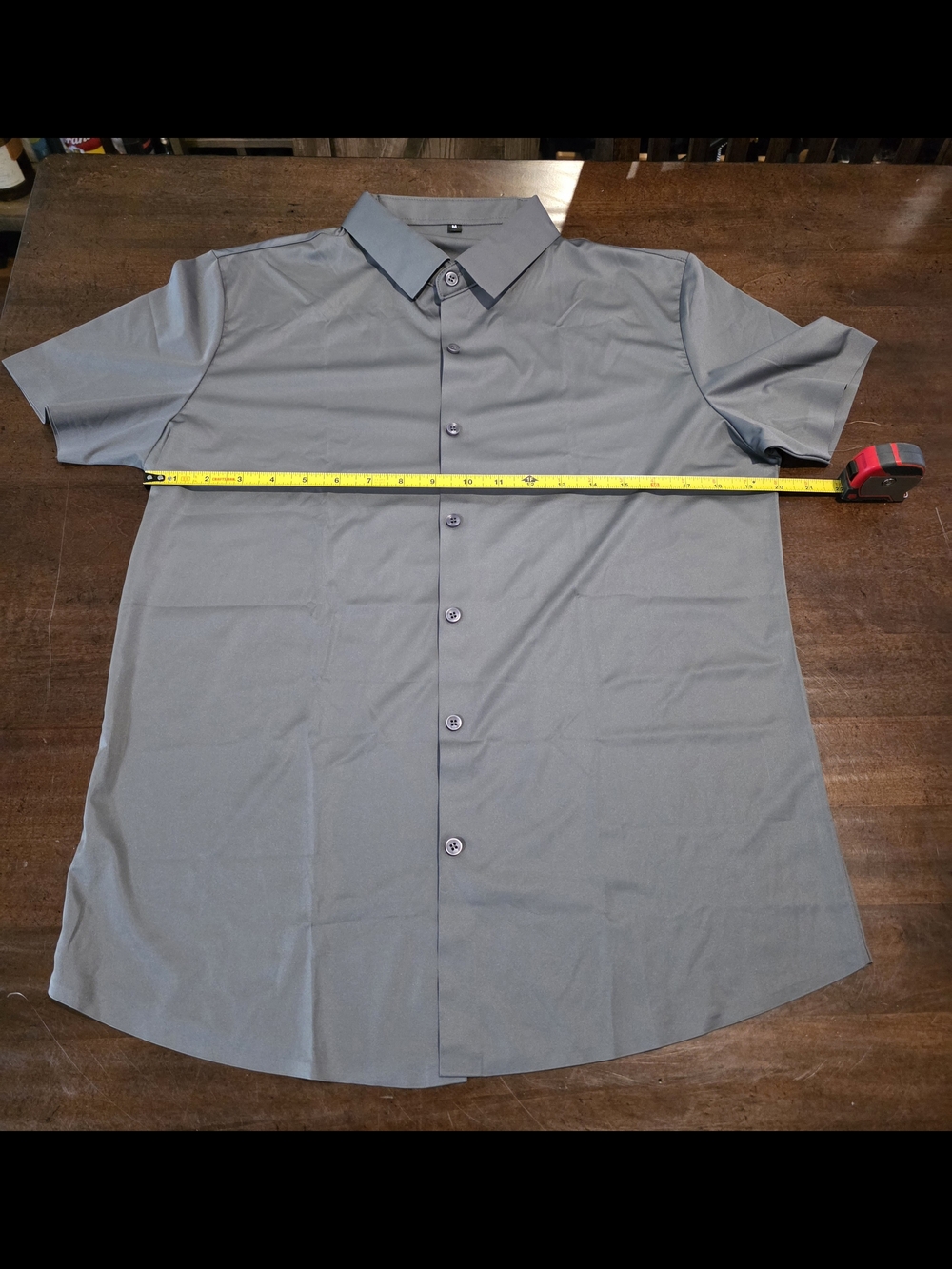 Trueform Men's Short Sleeve Button-Up Shirt - Gray M